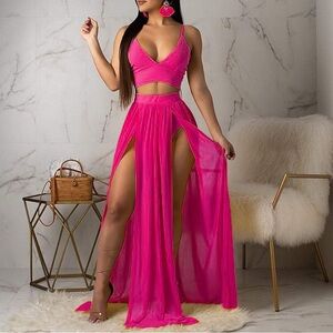 Pink skirt set